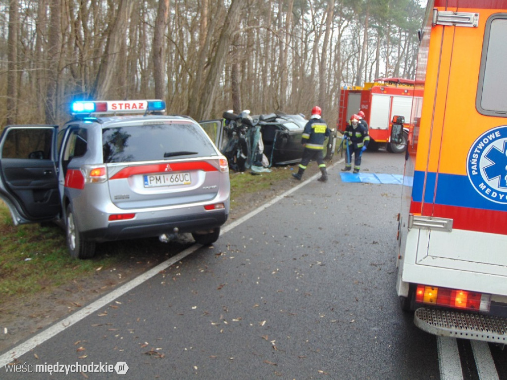 Dwa zdarzenie drogowe i pożar