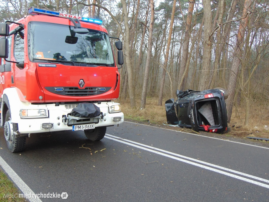 Dwa zdarzenie drogowe i pożar