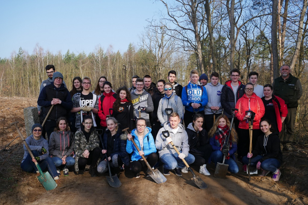 Uczniowie Liceum sadzą las