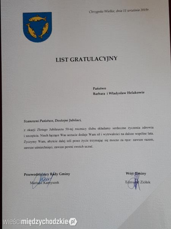 W Chrzypsku Wielkim obchodzono Złote Gody