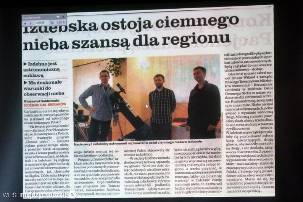  Odzyskać noc utraconą- zanieczyszczenie nieba światłem