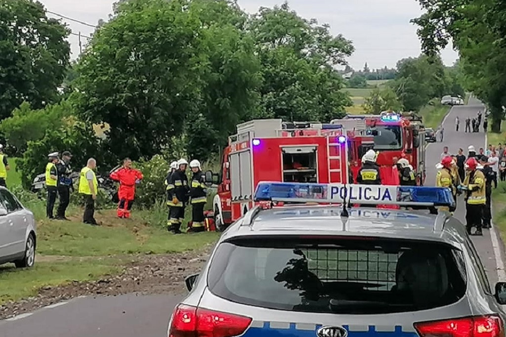 Wypadek drogowy w rejonie m.Grobia