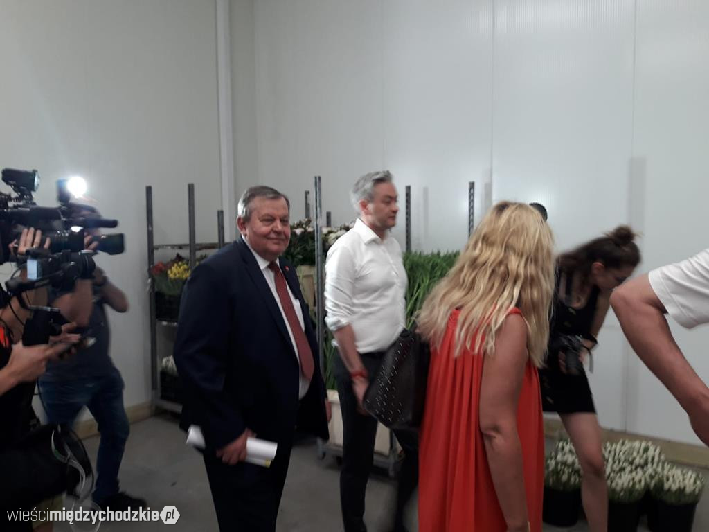 Robert Biedroń wybierał tulipana