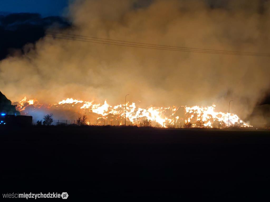 Pożar w zakładzie produkującym pellet ze słomy