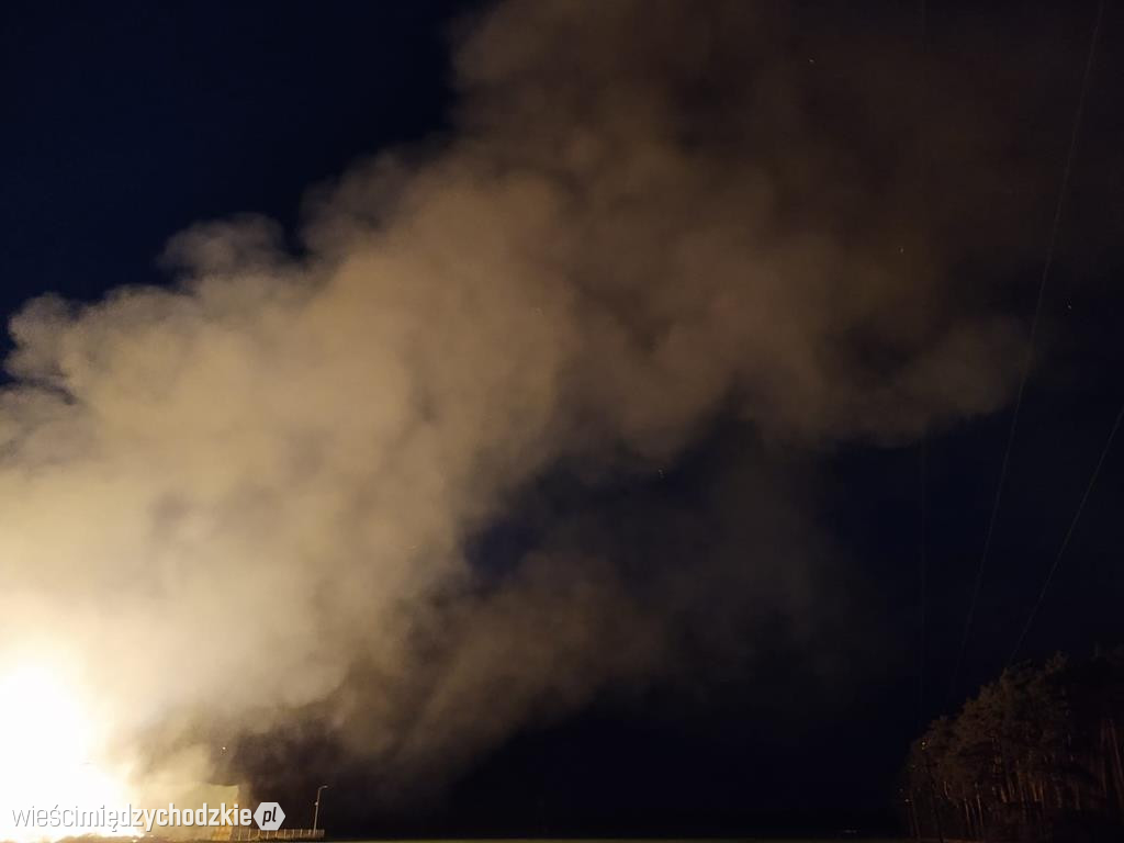 Pożar w zakładzie produkującym pellet ze słomy