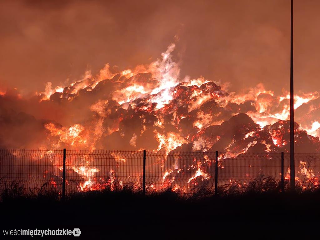 Pożar w zakładzie produkującym pellet ze słomy