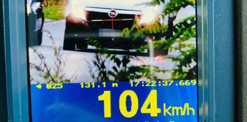 Zamiast 50 km/h 104 w terenie zabudowanym/foto:KPP Międzychód
