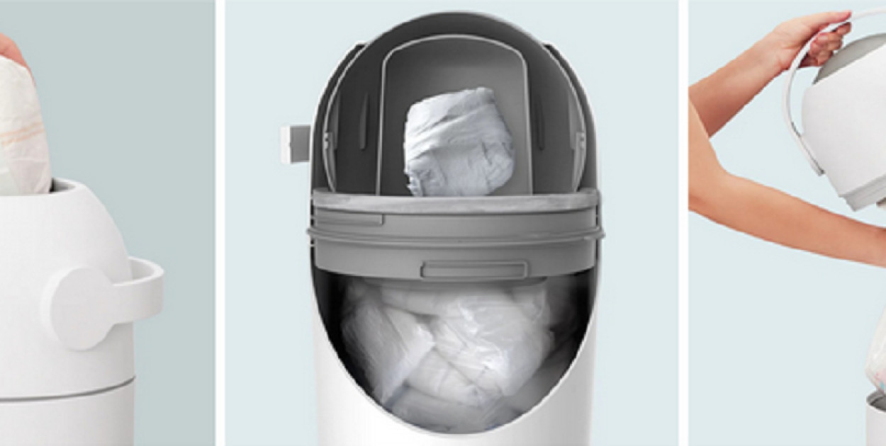 Nowoczesne kosze na zużyte pieluchy