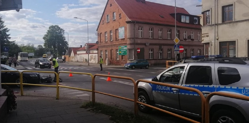 Ranny motocyklista został przewieziony do szpitala/foto:Dariusz Wawrzyniak